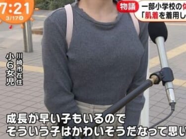 【画像あり】川崎市の小学校「ブラジャーはお〇ぱいの成長を男性教師が確認した場合のみ許可します」