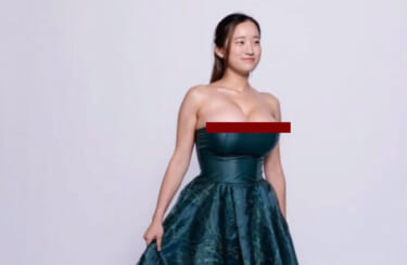 【画像】乳がデカすぎて巨乳輪がハミ出てる爆乳音大生、ドスケベすぎるｗｗｗｗｗｗ